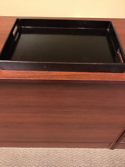 19.5"x13.5" Dark Brown Croc Pattern Tray