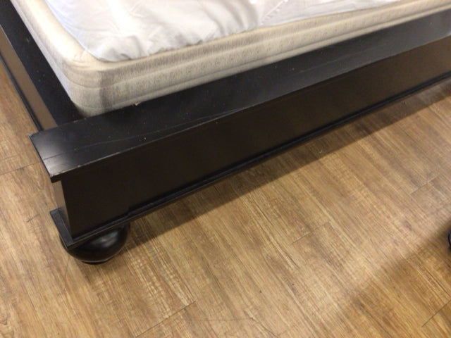 AS-IS RH Black Wood Panel Queen Bed(FB Scratches)