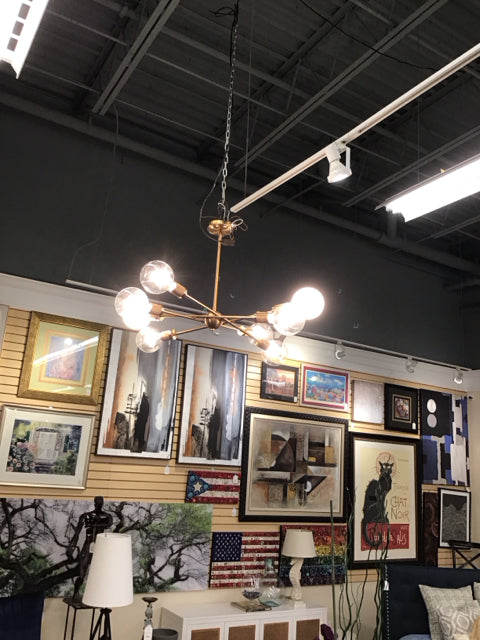 Gold Central Sphere W/Multiple Arms Chandelier