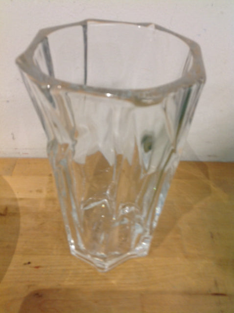 Vase- 9" Cut Clear Glass