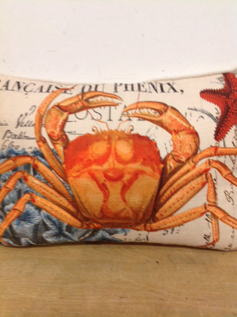 Pillow- 18" Burlap Crab