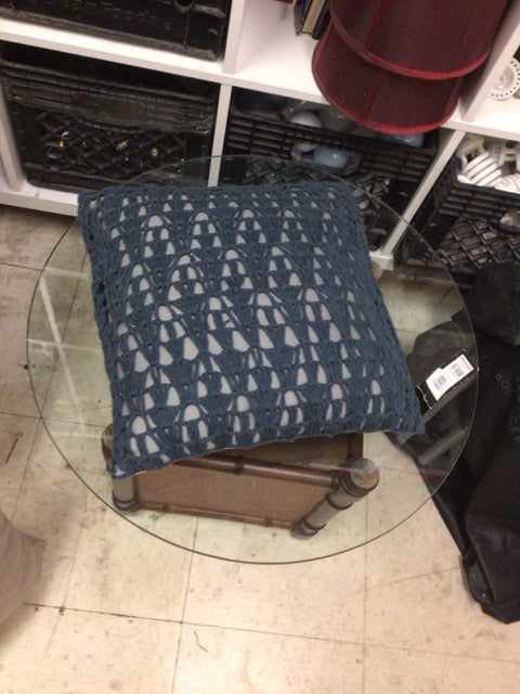 Bo Concepts Blue & Grey Croched Pillow
