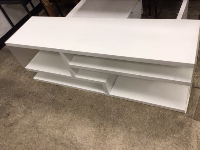White Lacured Media Console