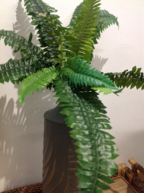 Vase- 18" Mikasa Silver Metal W Ferns