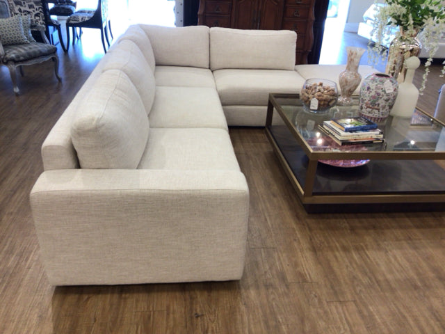 DellaRobbia Connor Cream Fabric Two PC Sectional