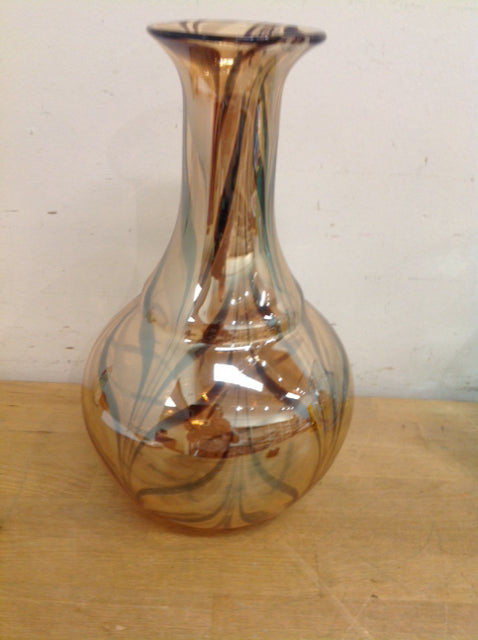 Vase- 14" Amber Art Glass