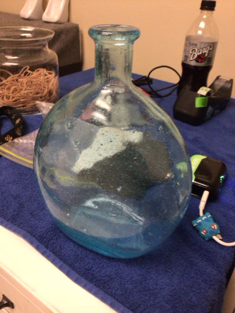 9" Light Blue Glass Vase