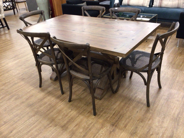 West Elm Rectangle Wood Dining Table W/6 Chairs