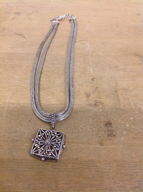 Necklace- Vintage Napier Silver W Pendent