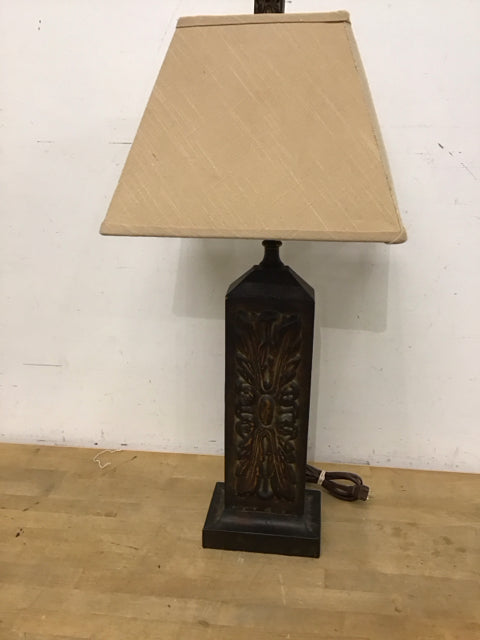 36" Brown Metal Table Lamp
