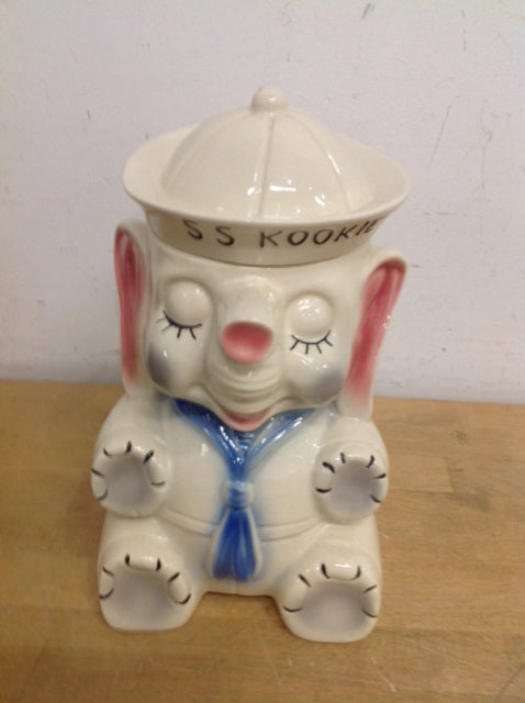 10" Vintage Ceramic Elephant Cookie Jar