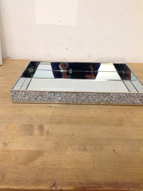 15"x10" Mirrored Glitter Tray