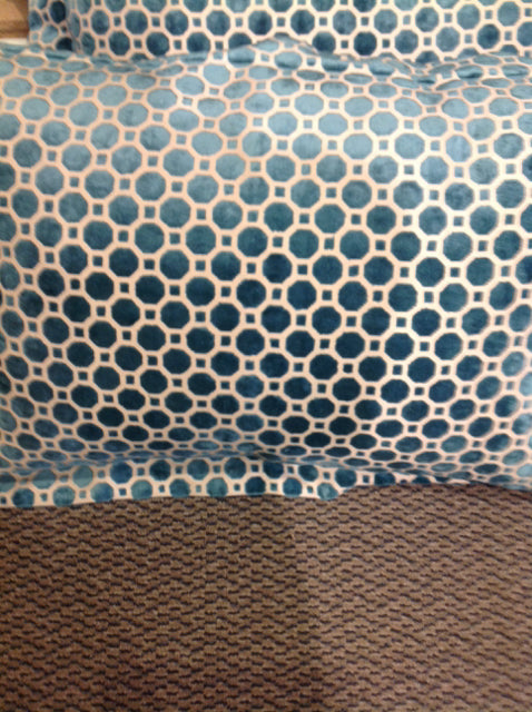 Pillow - 28" Teal & Cream Honeycomb Print