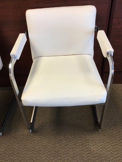 White Upholstered MCM Baighman For Thayer Coggin Chair