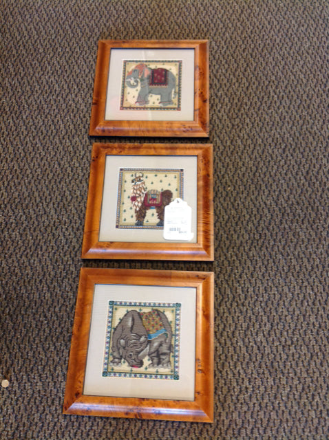 Set of 3 Framed Needle Point Art
