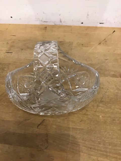 6" Cut Glass Decorative Basket