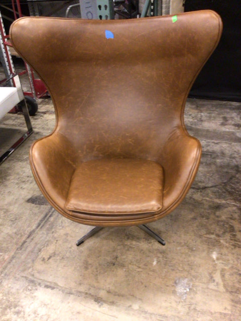 Brown Leather Egg Chair