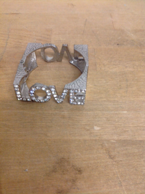 Bracelet- Silver Love Rhinestone