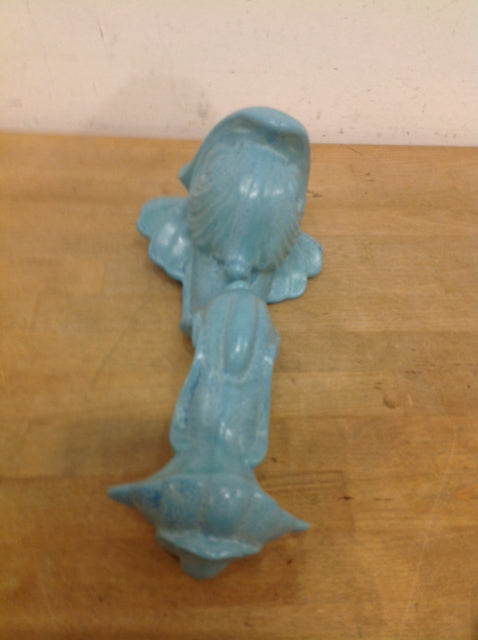 12" Ceramic Aqua Fish Wall Hanging
