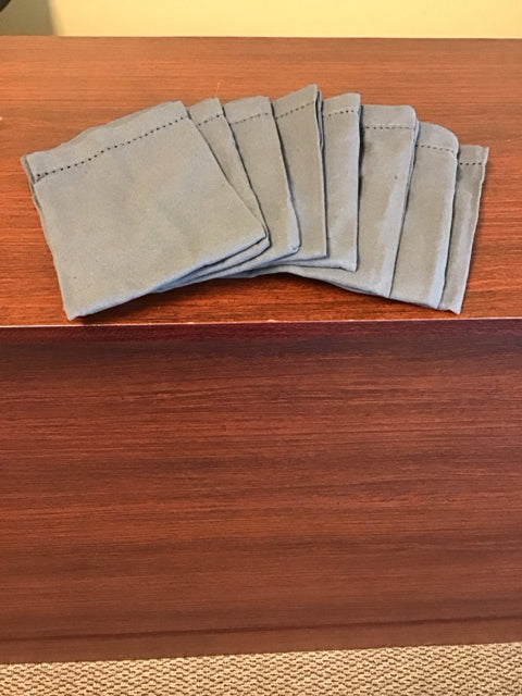 Set Of 8 Gray Linen Napkins