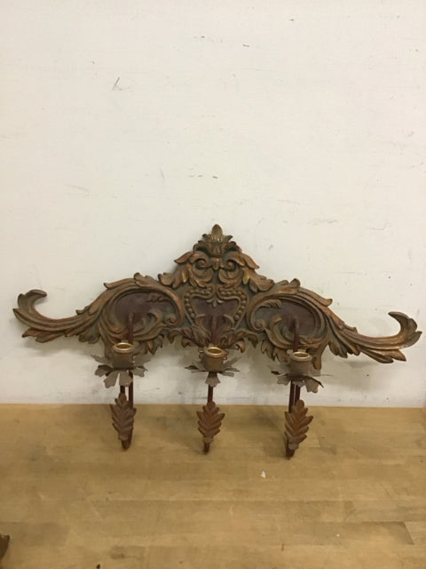 28" L Vintage Ornate 3 Candle Holder