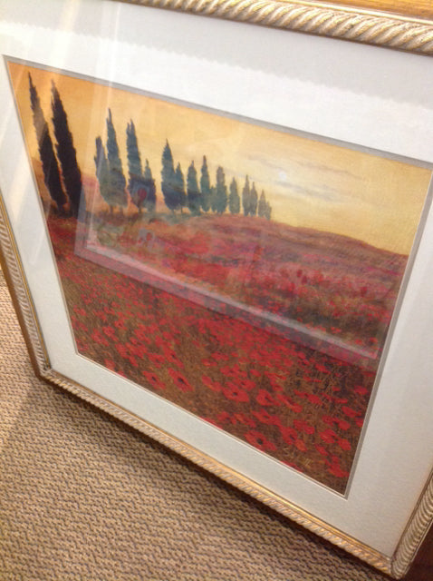 39" Sq Signed Poppies Print
