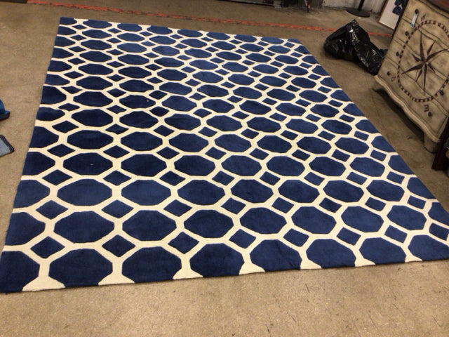 8 x 10 Momeni Bliss Collection Navy/White Rug