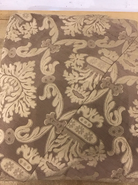 120" Damask Beige & Taupe Tablecloth
