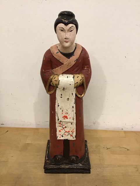 18" Wooden Asian Figure