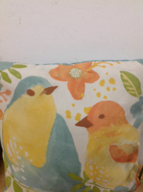 Pillow- 16" Outdoor Floral Birds
