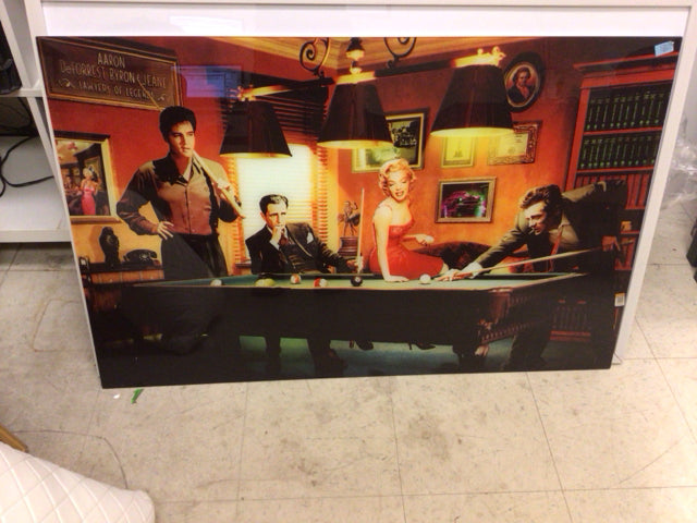 43" X 27 1/2" INSIGNE Marilyn Elvis Humphrey - Pool V2 Glass Wall Art