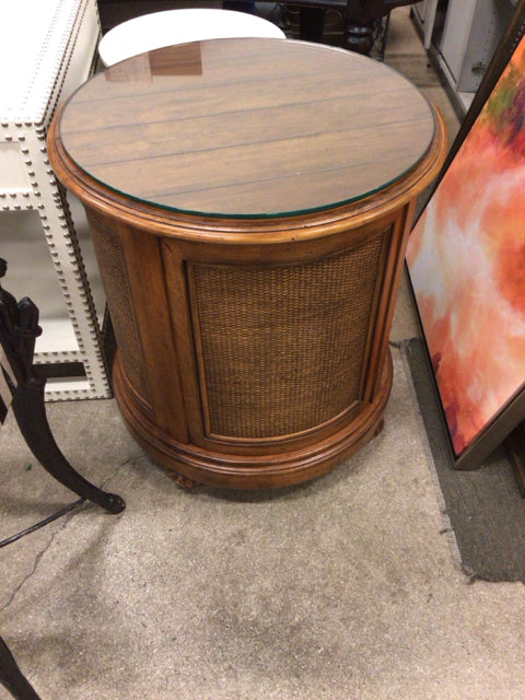 TB Round Glass Top End Table
