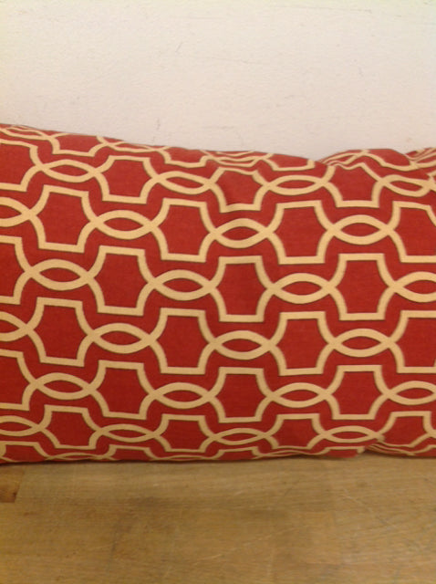 Pillow- 24" Rust & Gold Geo Print