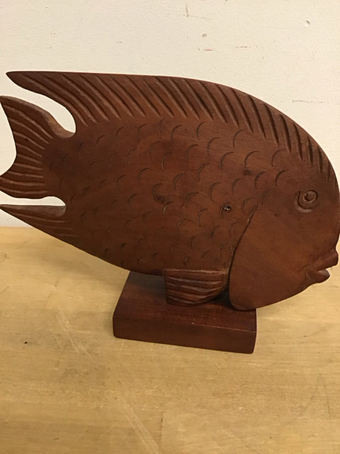10" Carved Wooden Fish