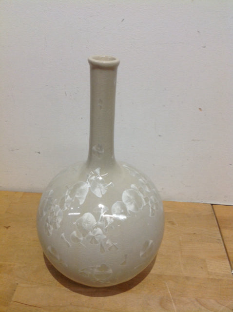 Vase- 14" White Ceramic Floral