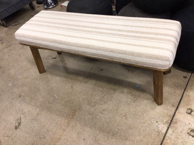 Cream & Beige Striped Bench