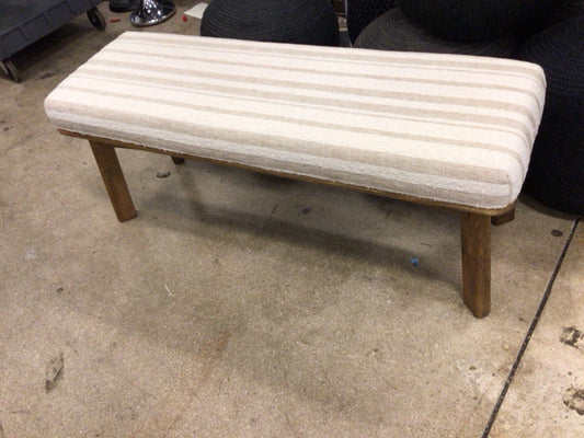 Cream & Beige Striped Bench