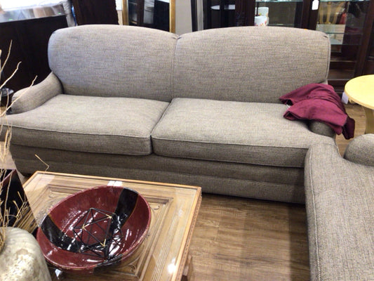 Custom Beige & Black Slope Arm  Fabric Sofa