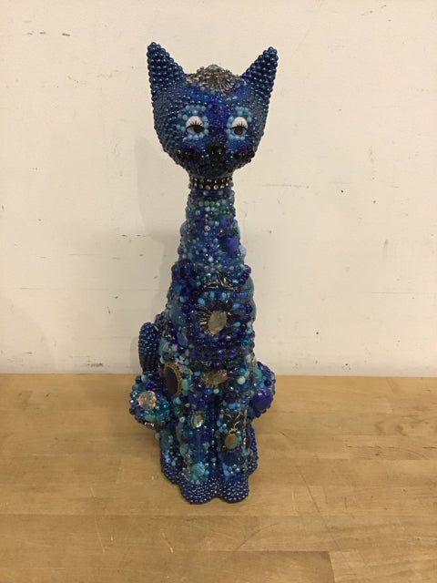 17"x7 Blue Cat "Hudson" By Susan David