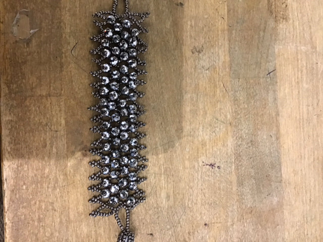 Gray Metallic Beaded Bracelet