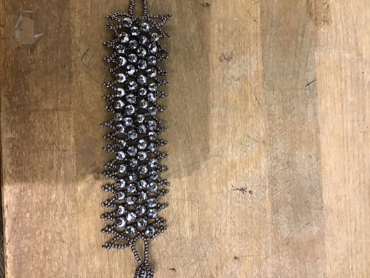 Gray Metallic Beaded Bracelet