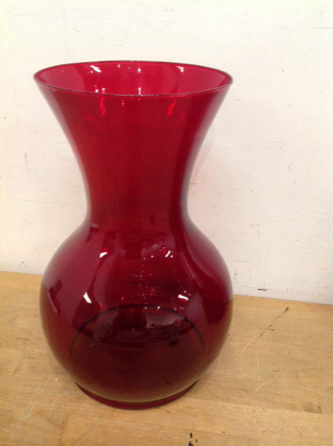 Vase- 14" Mexico Red Glass