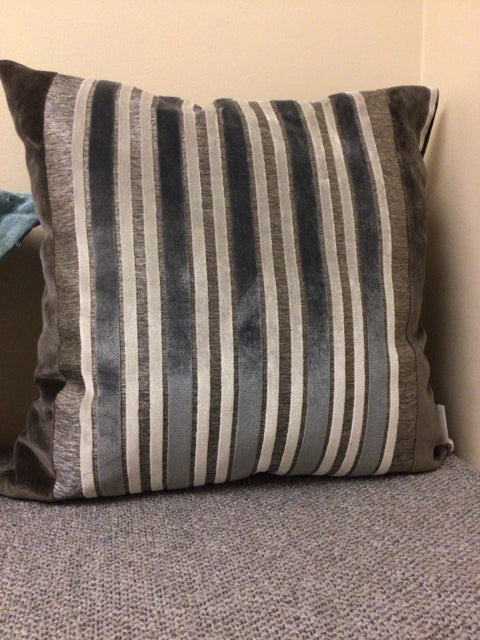 Brown Grey Stripe Pattern Pillow