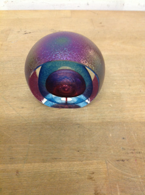 Signed Philabaum Glass Paperweight
