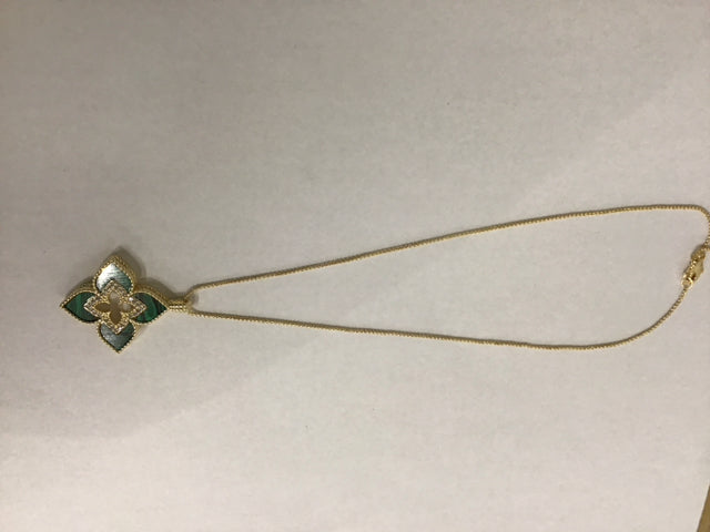 18" Tiffany Like Maracite Necklace