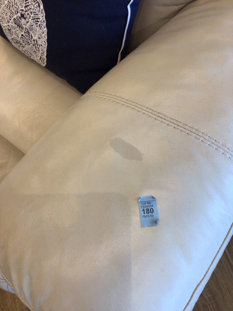AS-IS Cream Rocking Power Recliner(Mark On Arm)