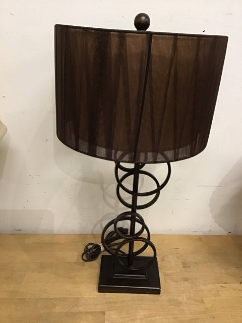 25.5" Brown Metal Circles Lamp