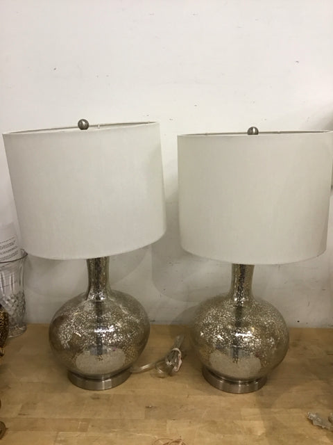 Pair Of 24" Gold Mercury Table Lamps