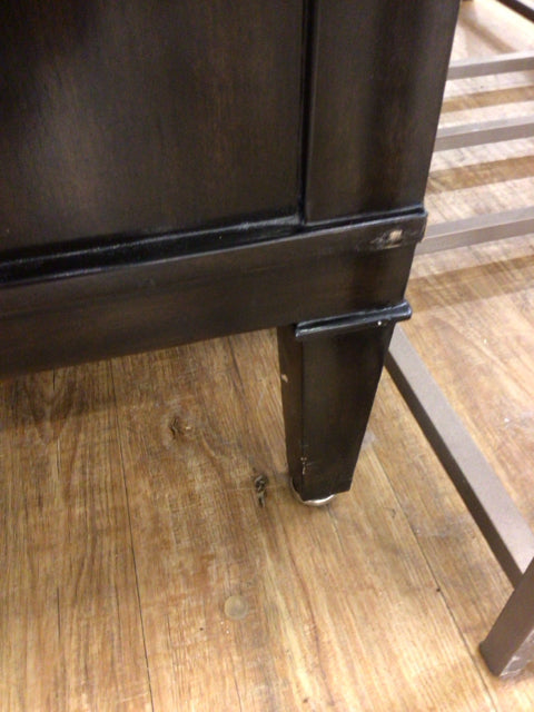 AS-IS Judith Norman Espresso Mirror Top Buffet (Cracks & Marks)