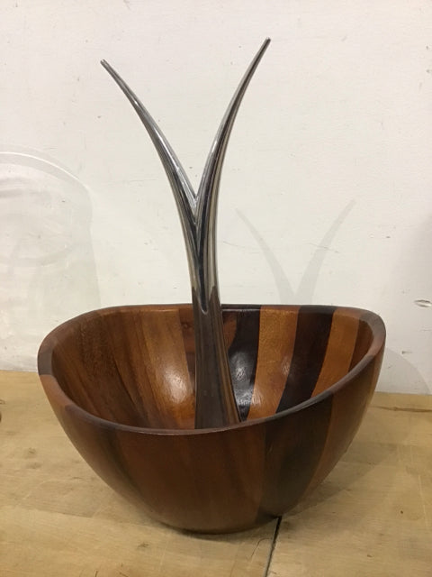 16" H Wood Nambe Fruit Tree Bowl
